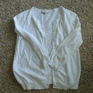 Loft 3/4 sleeve white cardigan
